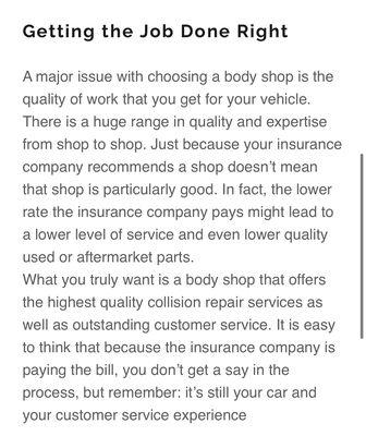 Why choose us over an insurance recommended shop?