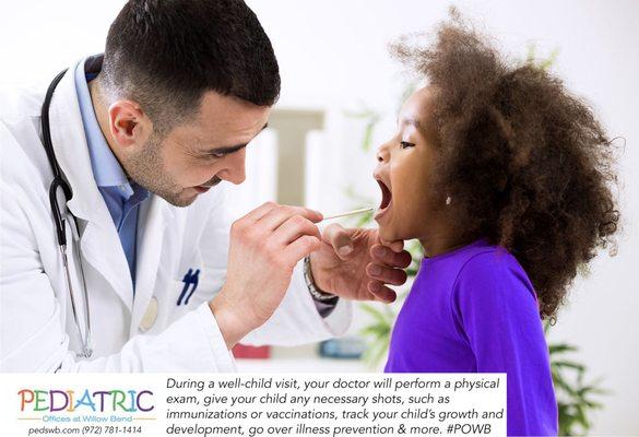 Well-child checkups are crucial to your child's health. Book your appointment today. pedswb.com (972) 781-1414 #POWB #wellchildcheckup