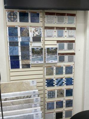 Some of their tile and plaster samples