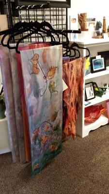 Beautiful hand painted one of a kind silk scarves