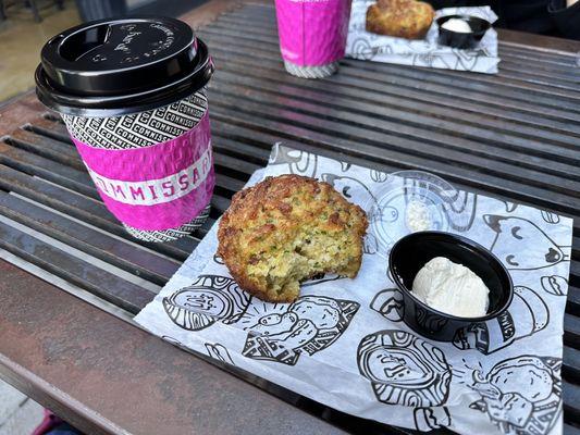 Drip coffee & Bacon cheddar biscuit