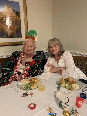 My friend, Joe and I at a holiday dinner at the Regency.