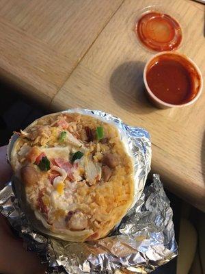 Chicken burrito ($7) (price subject to change as they don't have a menu & just started up)