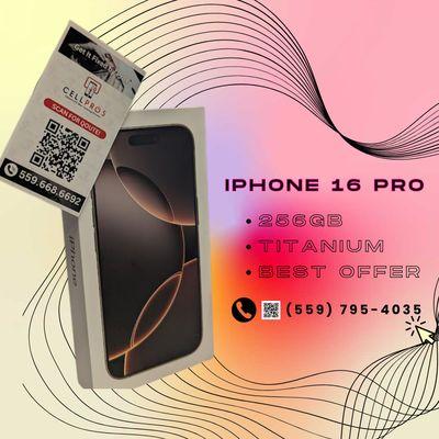 Model :- Iphone 16 Pro
Color :- Titanium
Storage :- 256GB
Factory Unlocked 

Ready for Pick up At CellProsAshlan