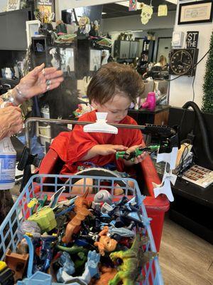 Haircut in progress