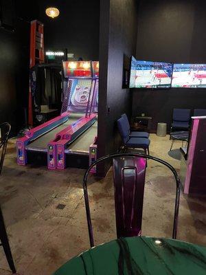 Ski Ball, photo booth, and private seating areas