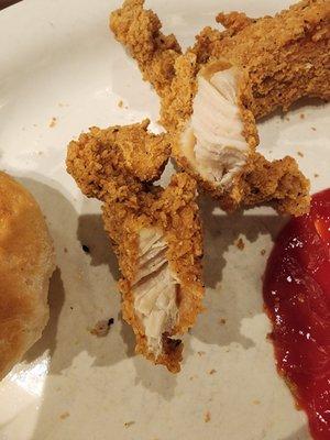 Dry chicken with too much batter