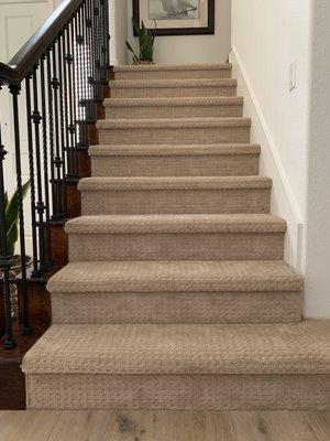 Newly carpeted stairs