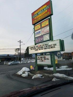 It's easy to miss, the pizzeria is in the CeeKay plaza in Moosic.  Look for this sign in Birney Ave.