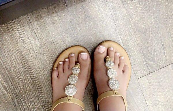 Beautiful French pedicure