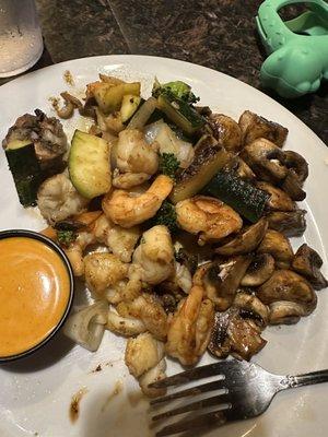 Shrimp, Lobster and veggies