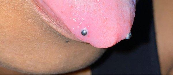 Right Side view of the tongue ring! (2021)