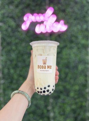 Jasmine Milk Tea with boba