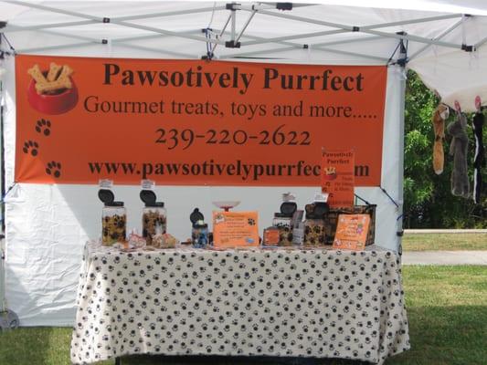 This is the Pawsotively Purrfect booth at the Wiener Dog Derby. Talk about a fun event!!!