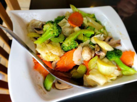 Vegetables, dumpling, curry crab