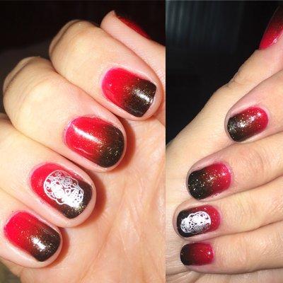 Black and red skull Halloween ombré by Lauren