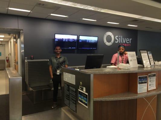 Omar at the Silver Airways Ticketing Desk.