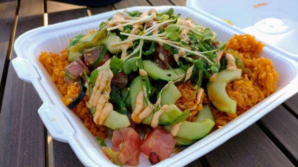 Ahi Poke over Red Rice