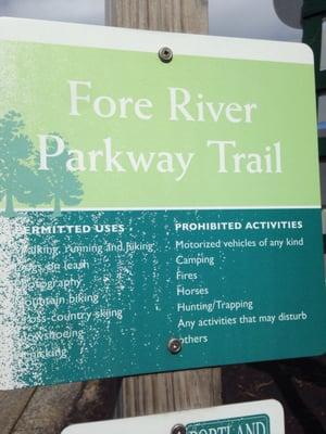 You can connect to the Fore River Parkway Trail too