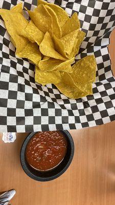 Complimentary chips and salsa.