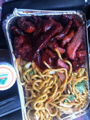 Boneless ribs lomein