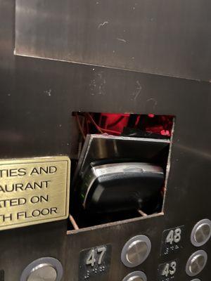 Broken elevator key reader