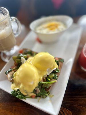 Eggs Benedict maybe? Grits.