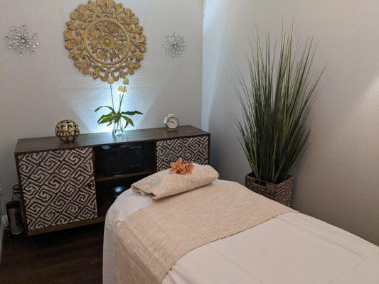 Relaxing massage room