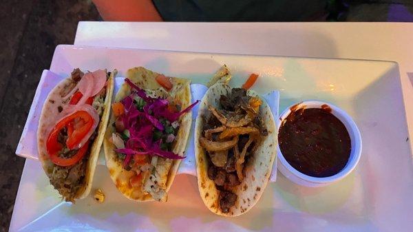 Surfs Up Tacos? Three types.