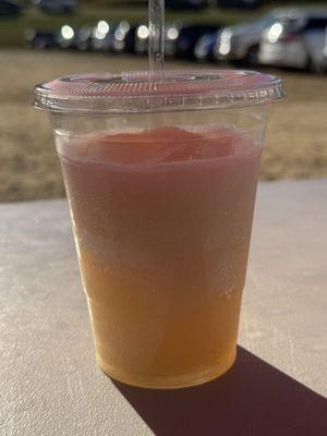 Pink lady apple juice slush