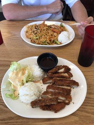 Chicken Katsu and Spicy Chicken Yakisoba