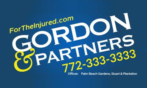 Gordon & Partners has been Fighting for the Injured for Over 30 Years! Call us at 772-333-3333 or go to ForTheInjured.com