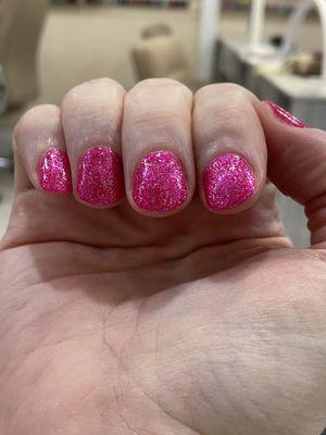 Sparkling pink nails