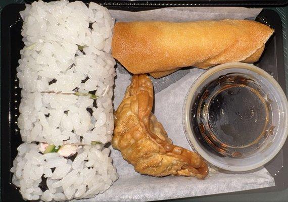 Combo Add On- 4 piece California Roll, Eggroll, Potsticker, Soy Sauce