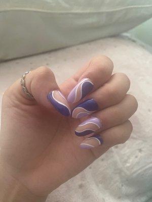 Acrylic nails with custom design