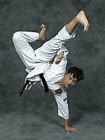 Tae Kwon Do Student incorporating a Capoeira technique in his fighting repertor