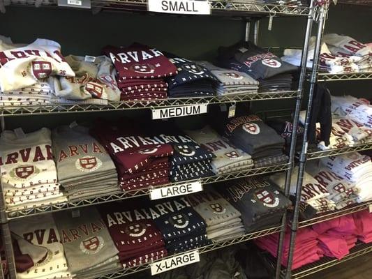 Harvard apparel for sale inside the store