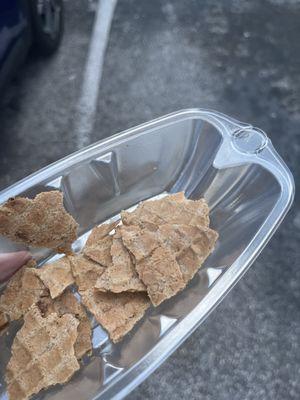 An ice cream cone so stale the worker gave me a bowl for it to break off into.