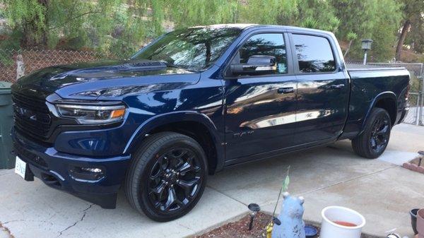 2021 Ram 1500 Limited in Patriot Blue.