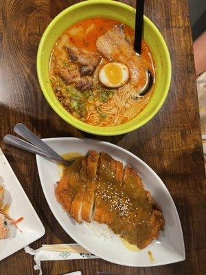 Chicken Curry Rice, Spicy Tonkotsu Ramen