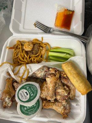 Spring roll and ranch powered wings