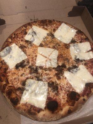 Steak and cheese pizza?  Not much shaved steak in my opinion.