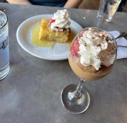 Chocolate Mousse and Bread Pudding