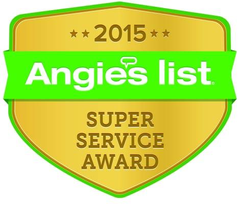 Angie's List Super Service Award 10 years in a row...!