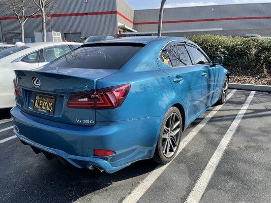 Rear diffuser installed by paul at Apex (painted matched at Almost Everything Auto Body in Fremont)