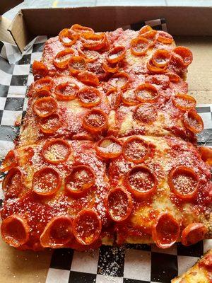 Detroit Style Pepperoni Pie