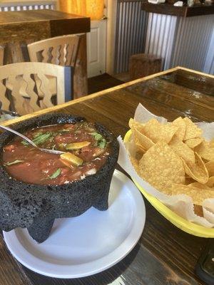 Homemade chips and salsa