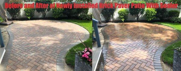 New Installation of Paver Patio With Sealer