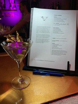 Each student has a station, with a workbook and full bar to make their drinks!