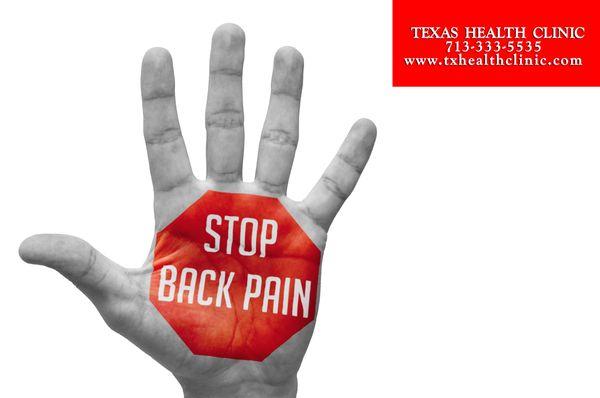 Stop back pain with treatments at Tx Health Clinic 713-333-5535